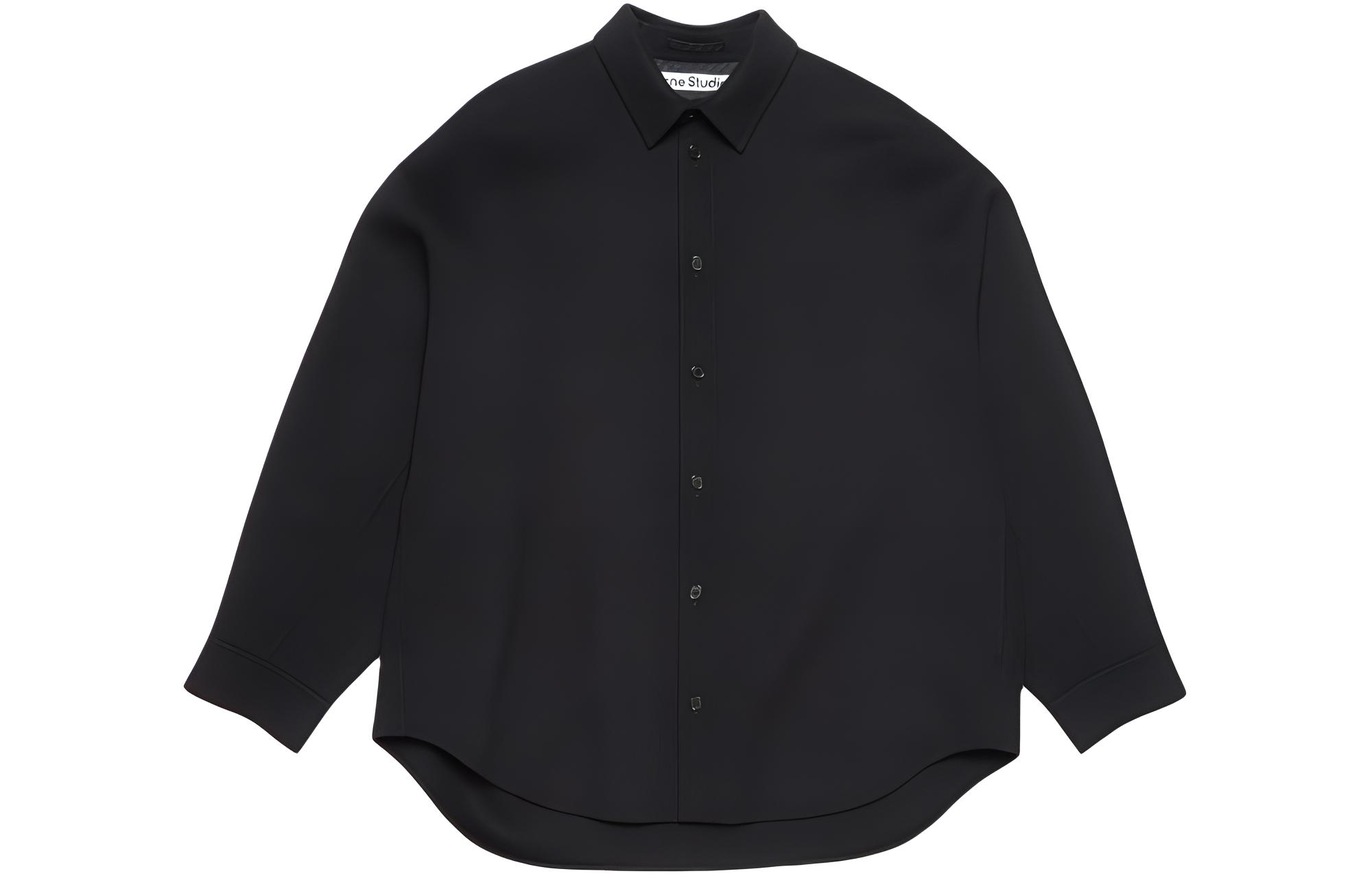 Acne Studios Unisex Solid Black Button-Up Jacket B90733-900