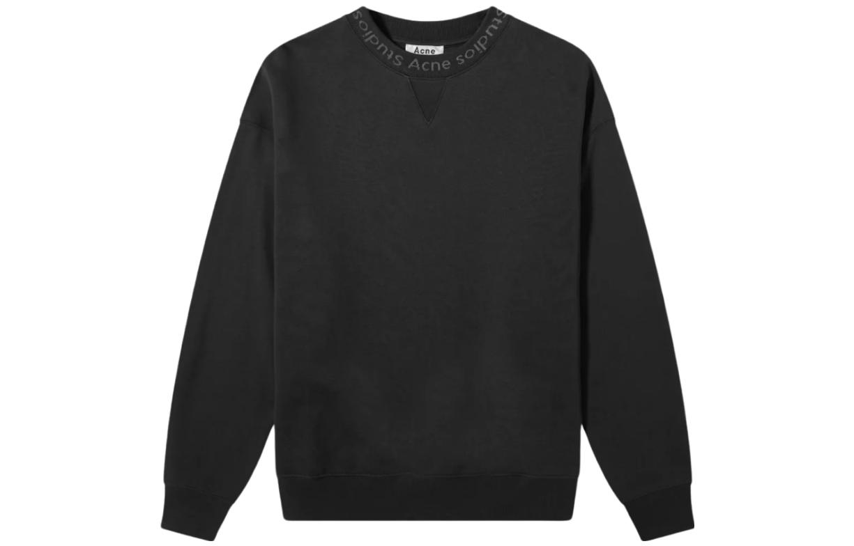 Acne Studios Unisex Solid Black Crewneck Long Sleeve Sweatshirt BI0015-900