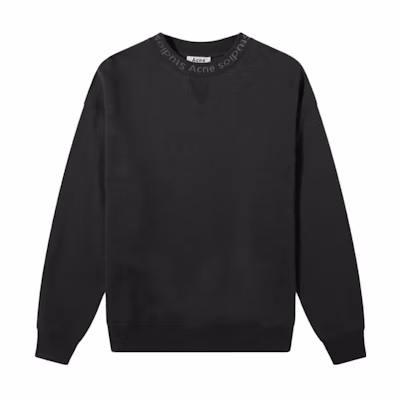 Acne Studios Unisex Solid Black Crewneck Long Sleeve Sweatshirt BI0015-900