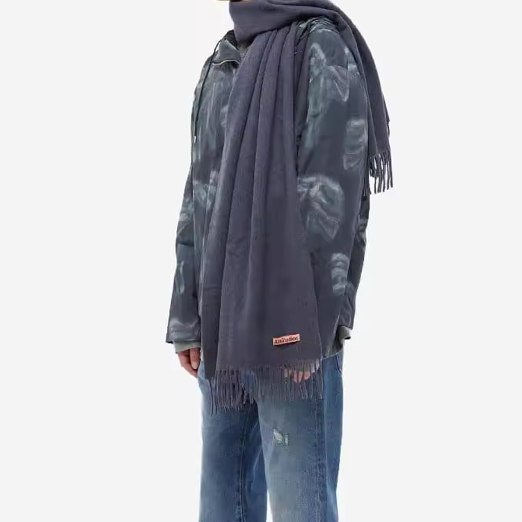 Acne Studios Unisex Solid Color Knitted Scarf Grey CA0210-AZS70 圖 3