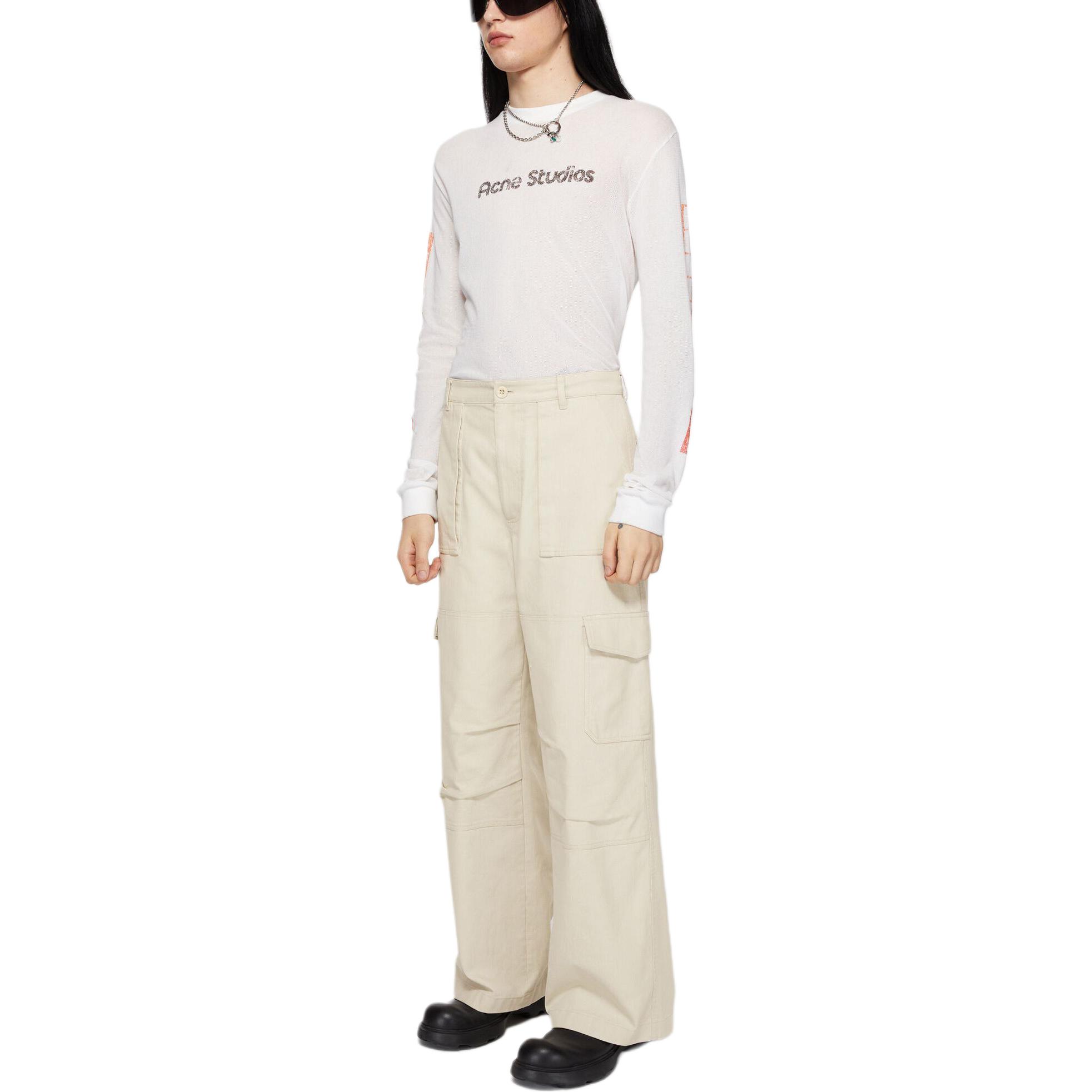 Purchase Pantalones Casuales Unisex Acne Studios Talle Bajo Rectos con Cremallera BK0589-AEF
