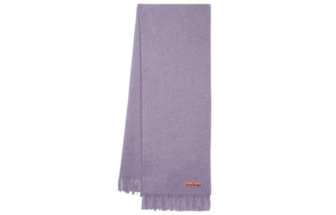 Acne Studios Unisex Solid Knit Wool Scarf Purple CA0209DGT