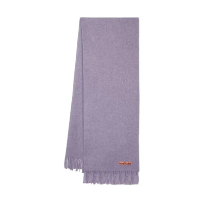 Acne Studios Unisex Solid Knit Wool Scarf Purple CA0209DGT