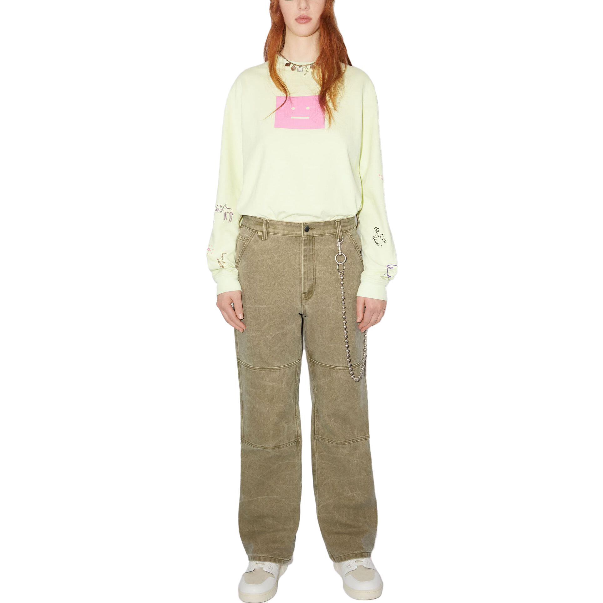 Lookbook Acne Studios Unisex Celana Kanvas Lurus Khaki Beige CK0083-CVI
