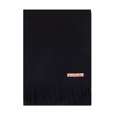 Acne Studios Unisex Solid Wool Knit Scarf Black CA0209BLACK