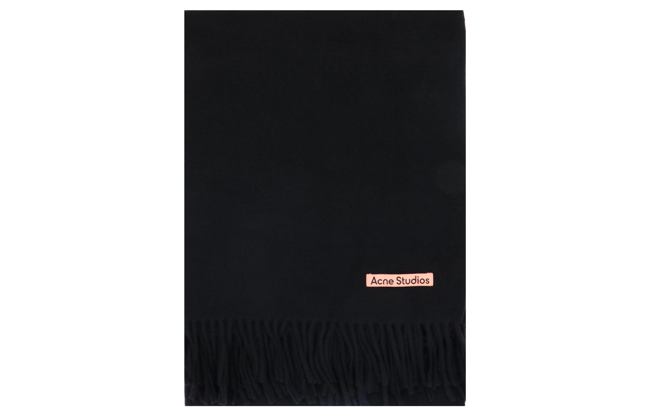 Order Acne Studios Selendang Rajut Bulu Hitam Unisex CA0209BLACK