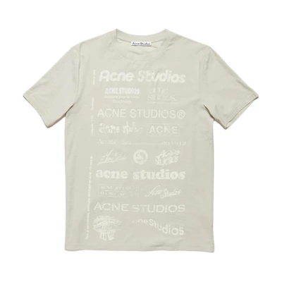 Acne Studios Unisex SS24 Herb Green Logo Print Crewneck T-Shirt. CL0279-DOB