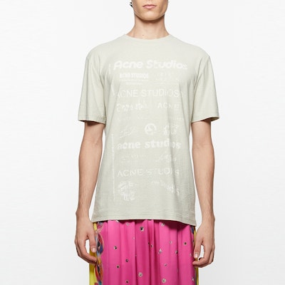 Acne Studios Unisex SS24 Herb Green Logo Print Crewneck T-Shirt. CL0279-DOB Lookbook Acne Studios Unisex SS24 Herb Green Logo Print Crewneck T-Shirt. CL0279-DOB
