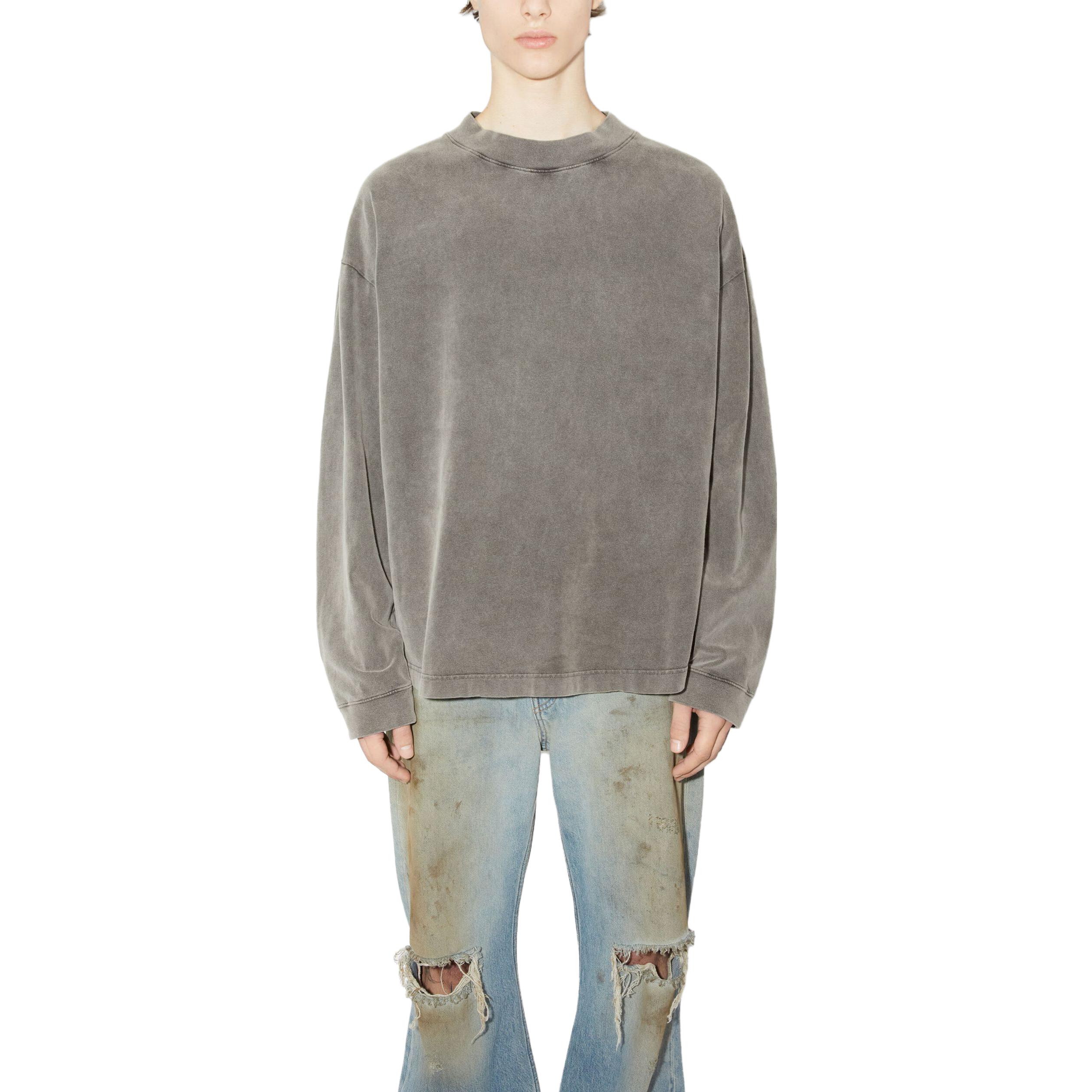Lookbook Acne Studios Baju Kelabu Klasik Unisex Fesyen Vintage Cotton Crewneck. CL0220-BM0