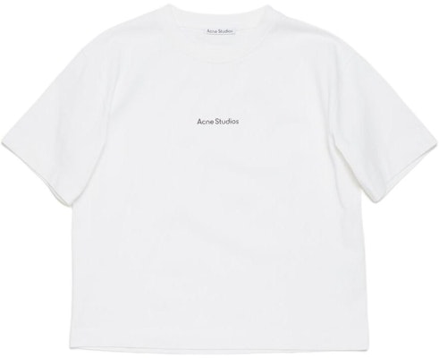 Acne Studios Unisex Kemeja-T Putih Crewneck Logo Santai Lengan Pendek. CL0275-183 Order Acne Studios Unisex Kemeja-T Putih Crewneck Logo Santai Lengan Pendek. CL0275-183