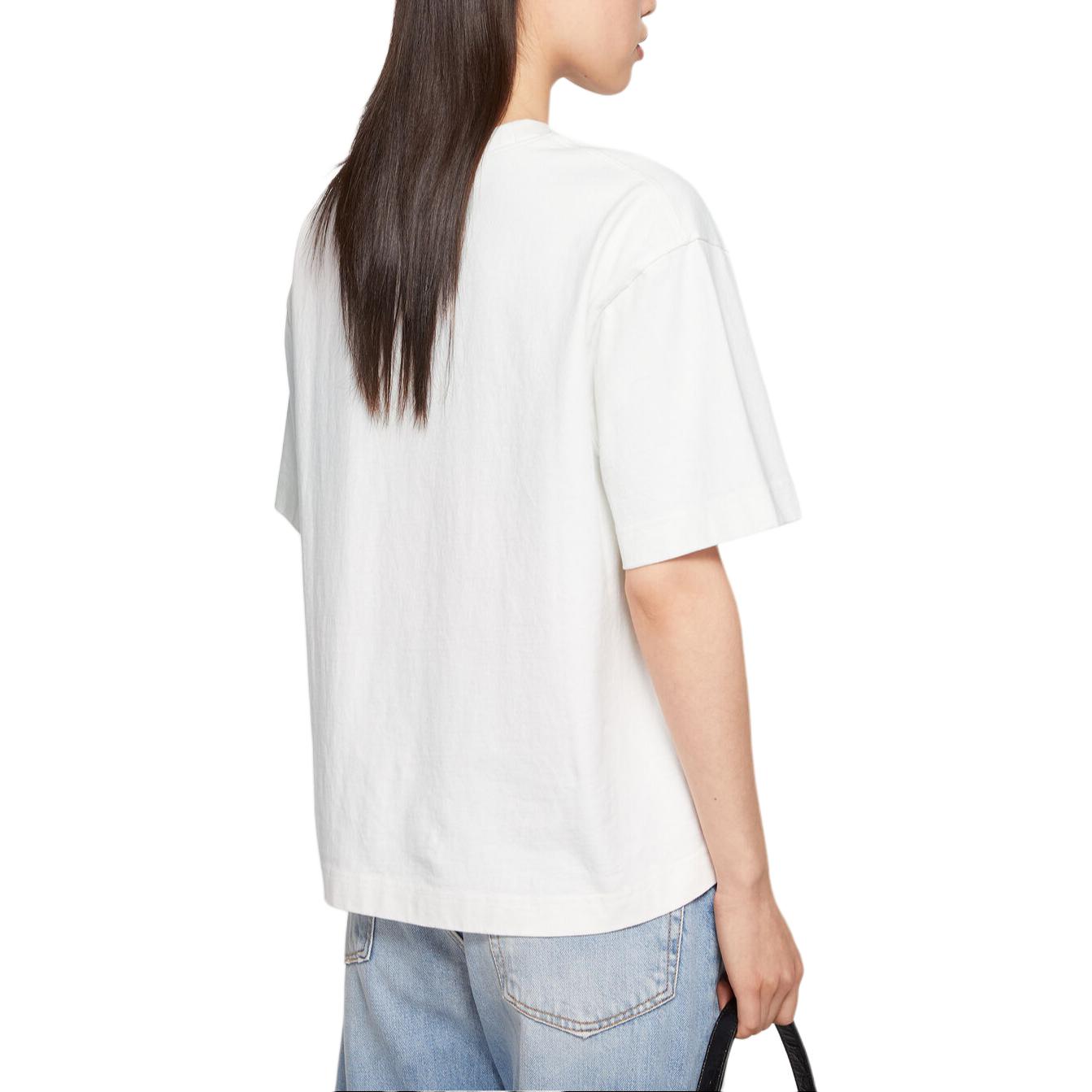 Shop Acne Studios 男女款白色圆领logo短袖休闲T恤。 CL0275-183
