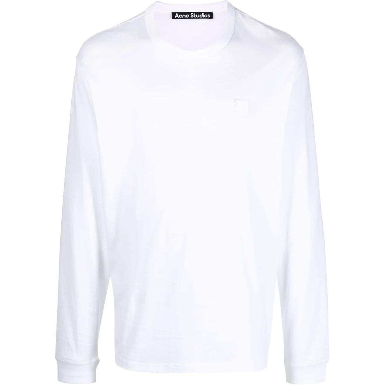 Buy Acne Studios Unisex White Plain Casual Crewneck T-Shirt. CL0204-183