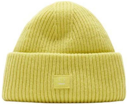 Acne Studios Unisex Wool Ribbed Beanie in Foggy Yellow. C40270DO1 Buy Acne Studios Unisex Wool Ribbed Beanie in Foggy Yellow. C40270DO1