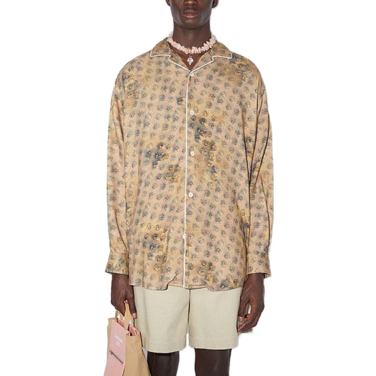Lookbook Kemeja Lengan Panjang Vintage Acne Studios Print Kuning Pria. BB0495-DCH