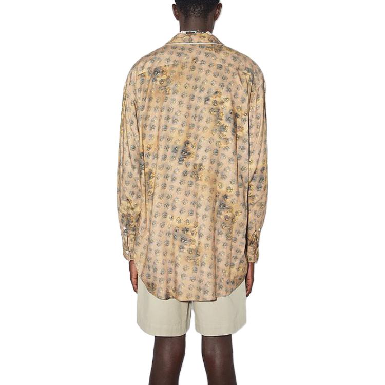 Shop Kemeja Lengan Panjang Vintage Acne Studios Print Kuning Pria. BB0495-DCH
