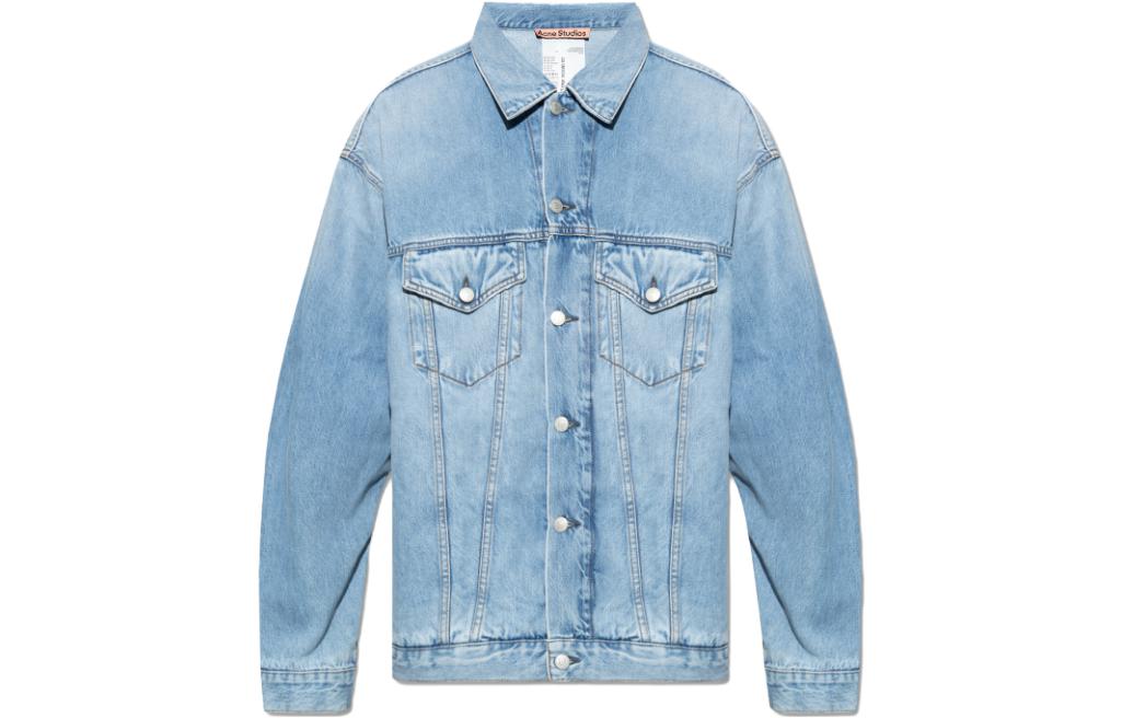 Order Acne Studios W23  Washed Denim Jacket with Button Closure in Blue. C90150-228