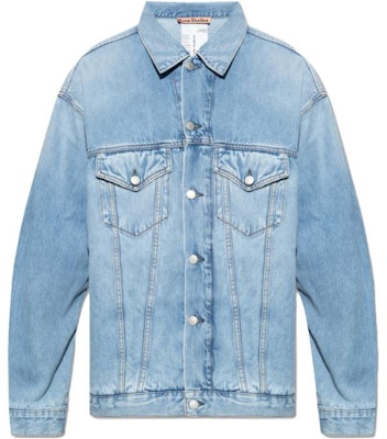 Acne Studios W23 Washed Denim Jacket with Button Closure in Blue. C90150-228 Order Acne Studios W23 Washed Denim Jacket with Button Closure in Blue. C90150-228