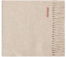 Acne Studios Warm Letter Logo Wool Scarf Unisex Couples Style Oatmeal Mix. CA0218633 Acne Studios Warm Letter Logo Wool Scarf Unisex Couples Style Oatmeal Mix. CA0218633