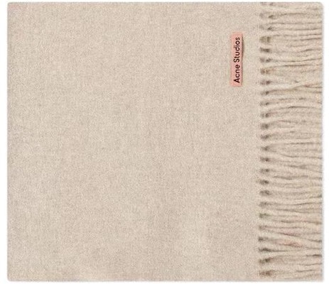 Acne Studios Syal Wool Logo Letter Hangat Unisex Pasangan Oatmeal Mix. CA0218633 Buy Acne Studios Syal Wool Logo Letter Hangat Unisex Pasangan Oatmeal Mix. CA0218633