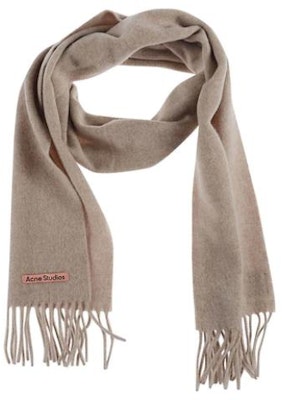 Acne Studios Syal Wool Logo Letter Hangat Unisex Pasangan Oatmeal Mix. CA0218633 Lookbook Acne Studios Syal Wool Logo Letter Hangat Unisex Pasangan Oatmeal Mix. CA0218633