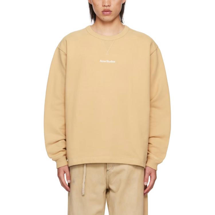 Acne Studios Wheat Beige Bonded Logo Crewneck Sweatshirt Long Sleeve POIZON240715944
