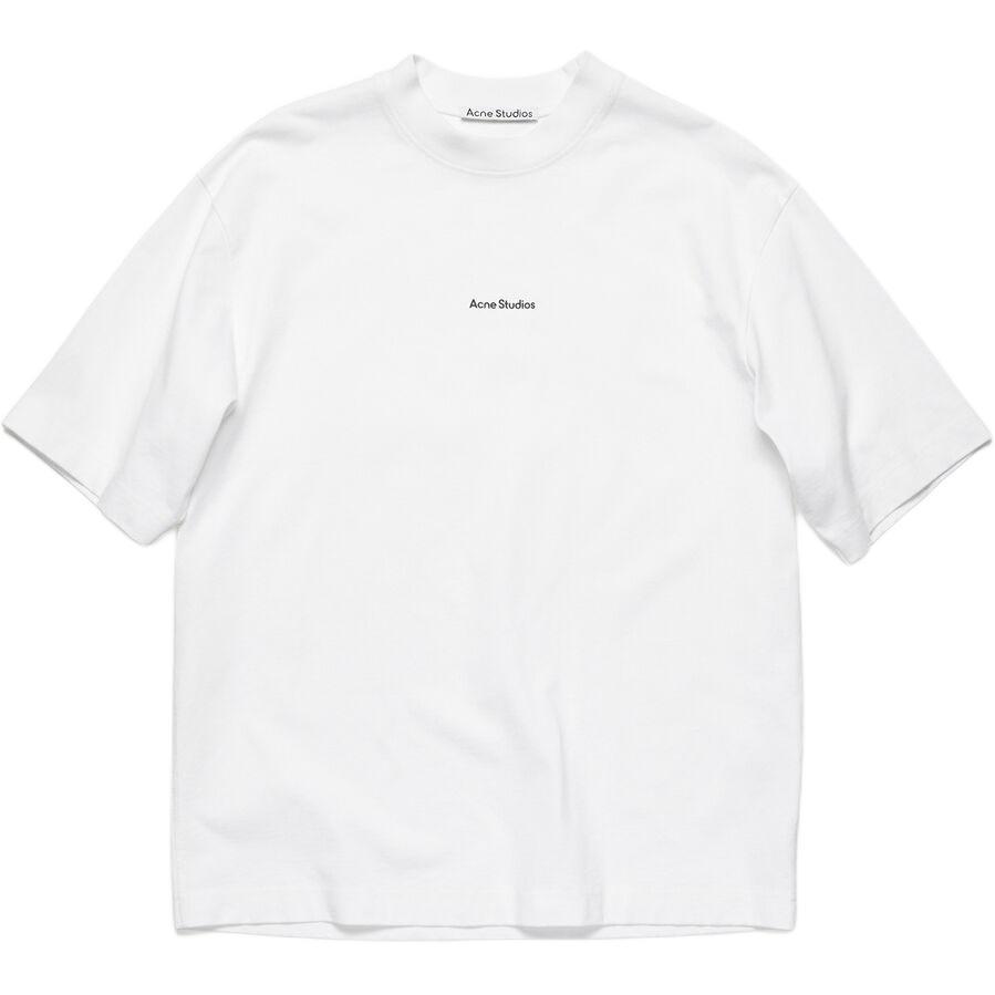 Acne Studios White Cotton Logo Printed Short Sleeve T-Shirt. BL0278-183