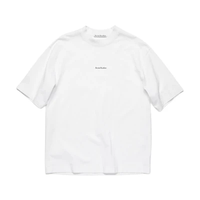Acne Studios White Cotton Logo Printed Short Sleeve T-Shirt. BL0278-183