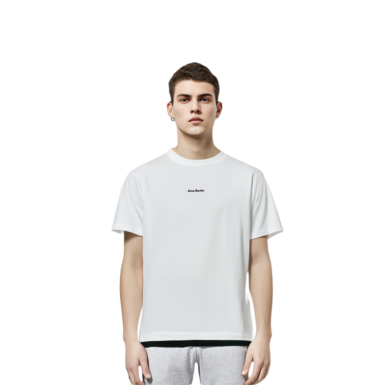 Cheap Acne Studios 白色棉质短袖印花Logo T恤。 BL0278-183