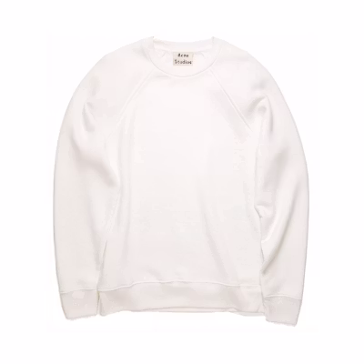 Acne Studios White Crewneck Sweatshirt with Reversed Logo Design BI0058-183