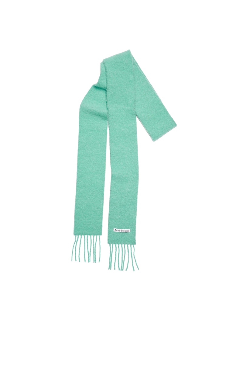 Acne Studios Wool-Alpaca Fringe Scarf Jade Green