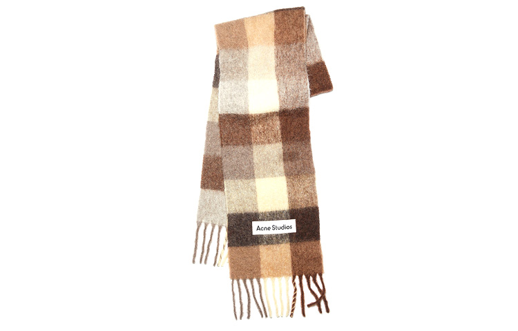 Acne Studios Wool Alpaca Check Scarf Brown Unisex Couple's Edition. CA0084-BRD 圖 2