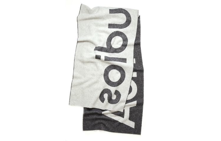 Acne Studios Wool Logo Print Scarf Unisex Black/Grey CA0079-900 圖 3