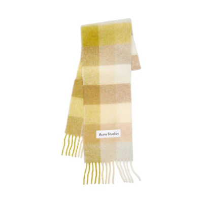 Acne Studios Yellow Alpaca Wool Scarf Unisex Fashionable and Comfortable CA0084-CZ2000