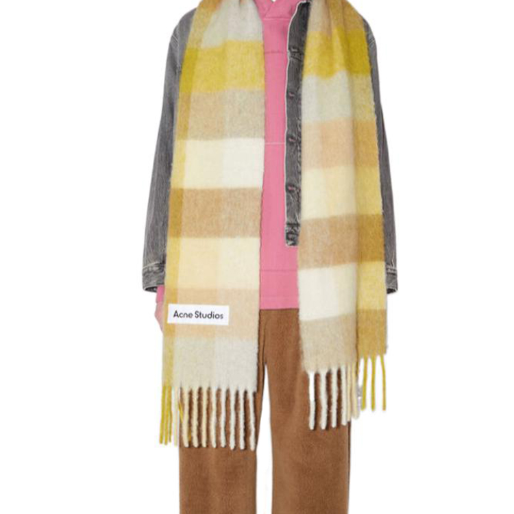 Lookbook 아크네 스튜디오 노란색 알파카 울 스카프 유니섹스 패션 편안함 CA0084-CZ2000