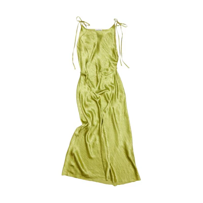 Acne Studios Yellow Slim-Fit Sleeveless V-Neck Maxi Dress A20586-DEF