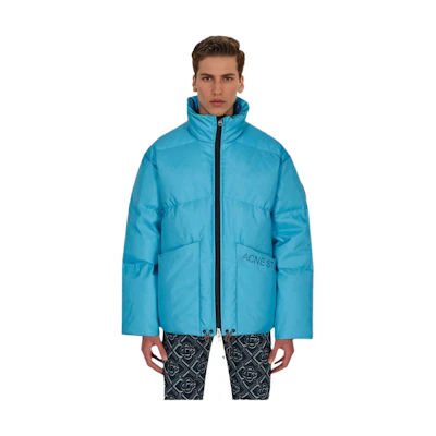 Acne Studios Zip-Up Stand Collar Puffer Jacket Blue B90574-AAQ