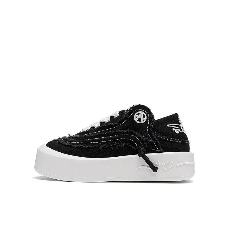 Acupuncture Black White Classic Platform Sneakers Streetwear Casual Style DdAC002
