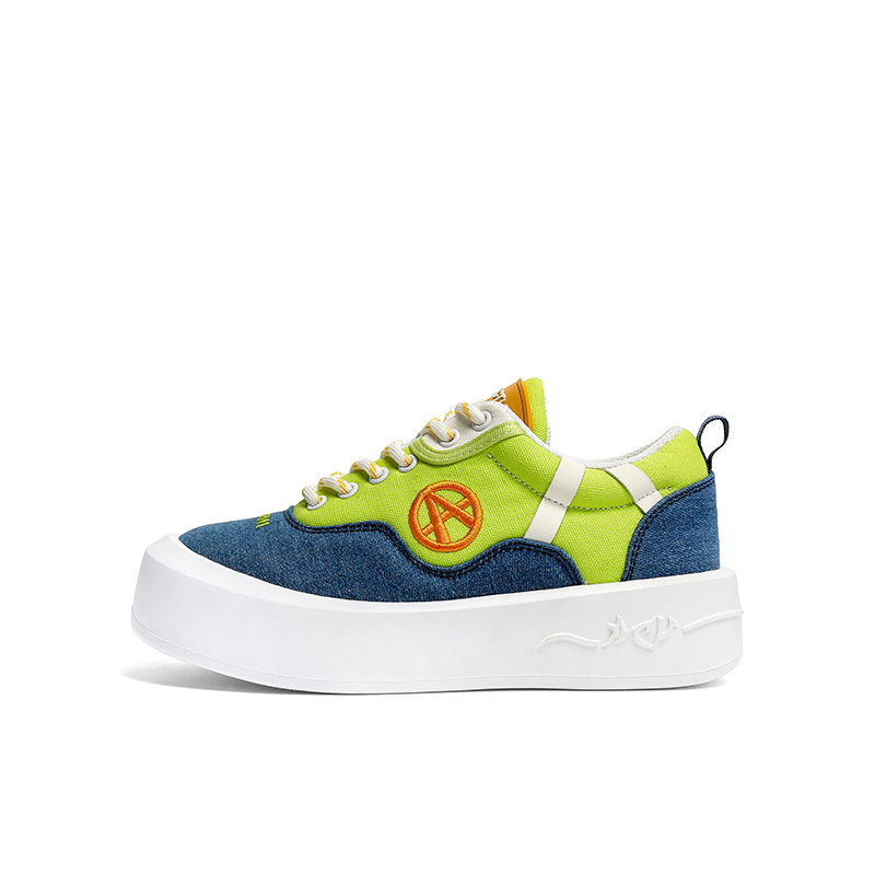 Acupuncture Dopamine Fashion Chunky Low-Top Sneakers Green Stylish Casual Shoes. DdAC003