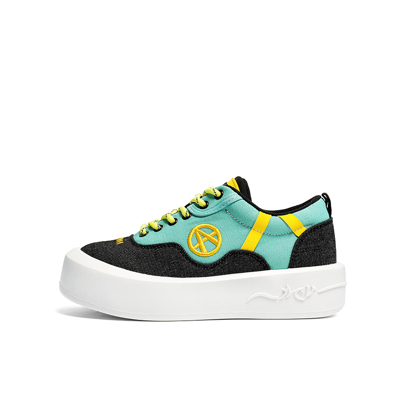 Acupuncture Fashion Patchwork Dopamine Trend Blue Low-Top Platform Sneakers AC00310