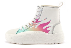 Acupuncture High-Top Canvas Sneaker 'Flame Pattern - White' AAS9403404 Acupuncture High-Top Canvas Sneaker 'Flame Pattern - White' AAS9403404