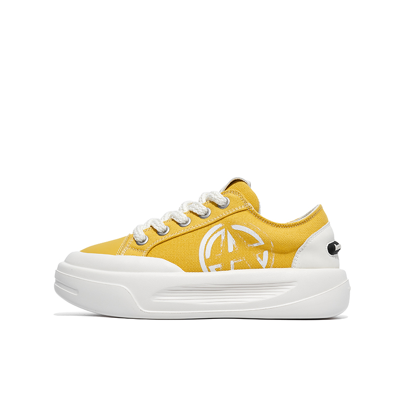 Acupuncture Low-Top Casual Sneakers Yellow - 4.5cm Platform, Lightweight & Durable AC009M19