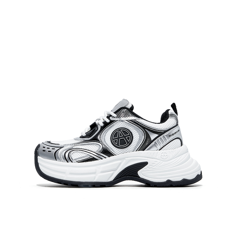 Acupuncture Silver Blade Retro Dad Shoes Height Boost Casual Sneakers DdAC012