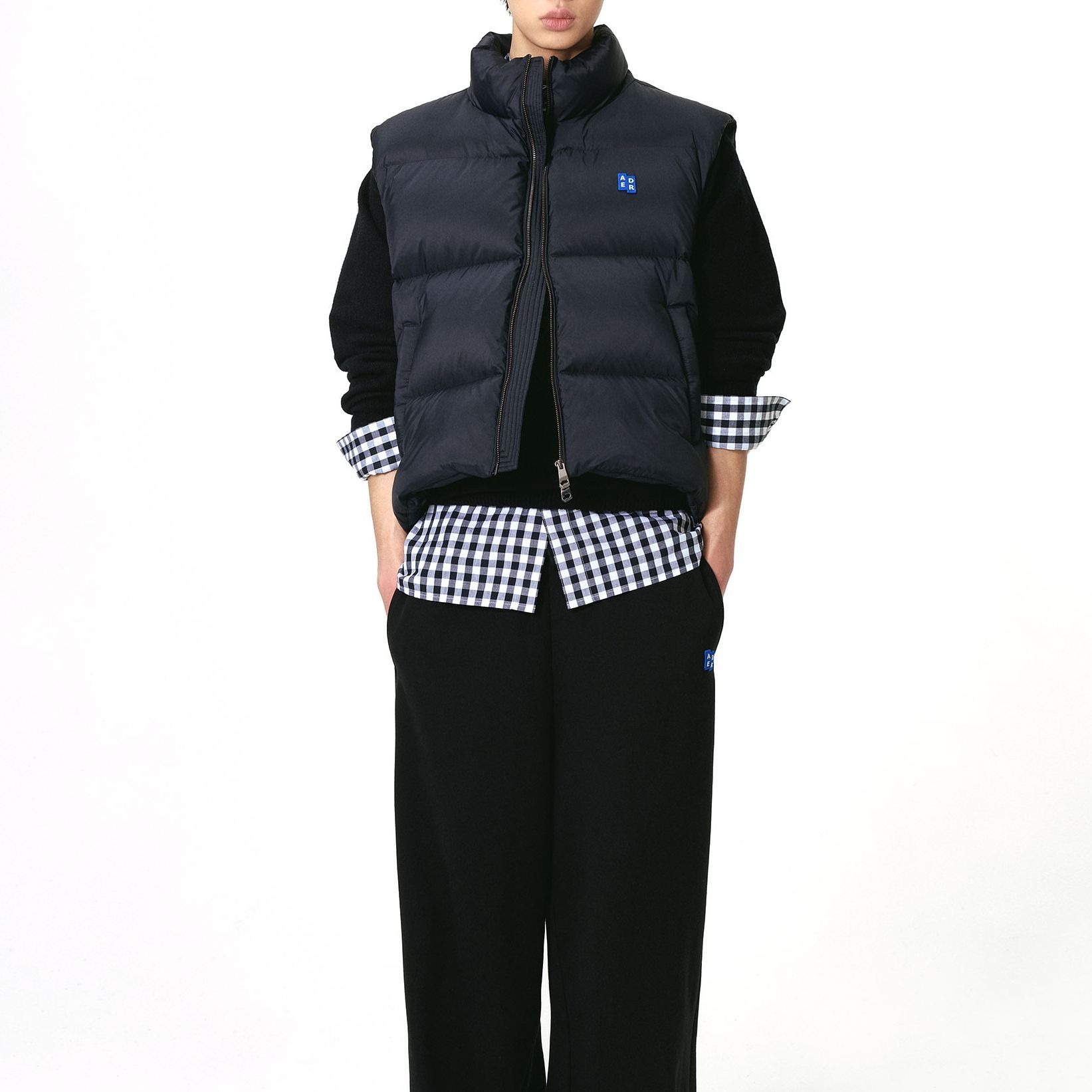 ADER ERROR  Black Puffer Vest with Stand Collar and Zipper BM42FYDW0404BK 圖 4