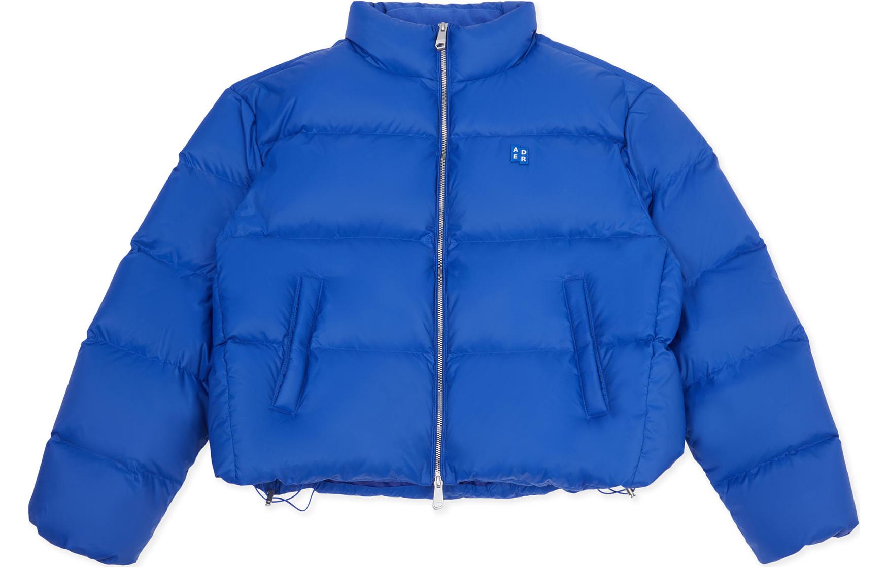 ADER ERROR  Blue Solid Color High Neck Zip-Up Puffer Jacket BM42FYDW0104BL