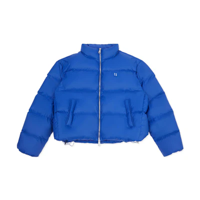 ADER ERROR Blue Solid Color High Neck Zip-Up Puffer Jacket BM42FYDW0104BL