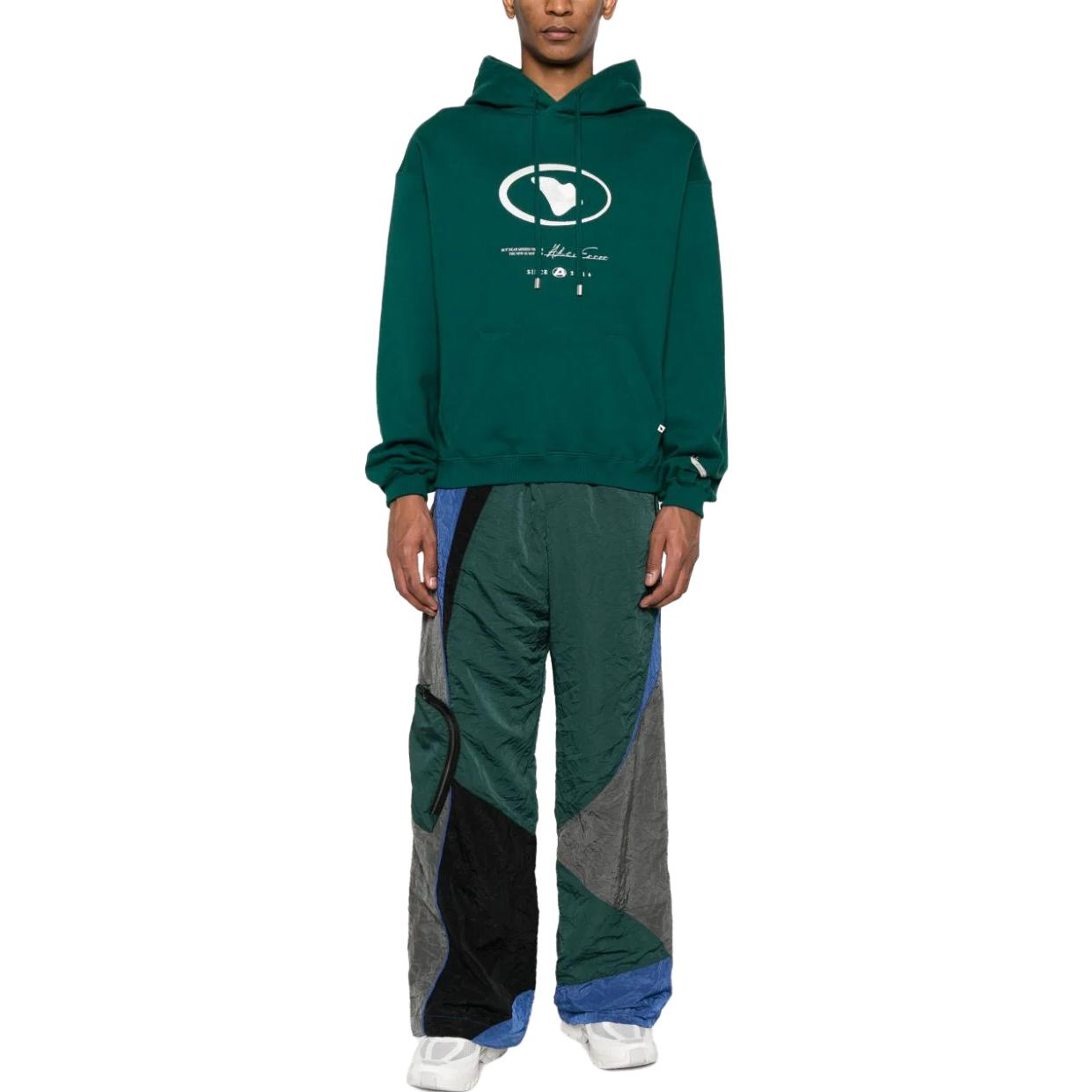 Lookbook ADER ERROR 綠色標誌印花連帽衫 BMADFWHD0101GN