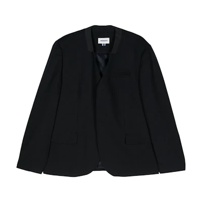 ADER ERROR Herringbone Knit Pattern Long-Sleeve Blazer Midnight Blue BN01SSBZ0206NV