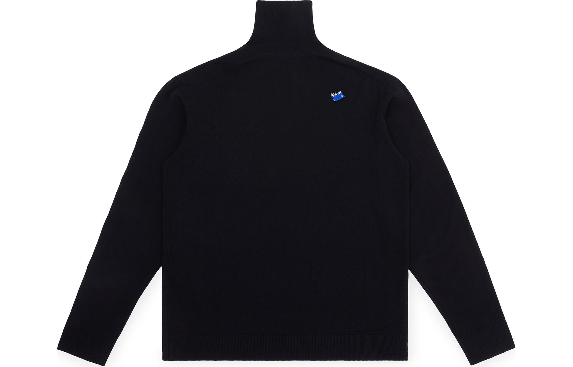 Lookbook ADER ERROR Baju Sejuk Rajut Leher Tinggi Cashmere Hitam BM42FYKT0401BK