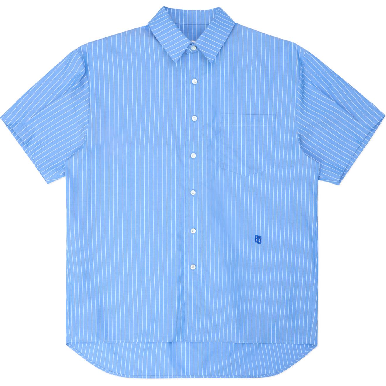 ADER ERROR  Loose-Fit Logo Patch Short-Sleeve Shirt Blue BN42FYSH0202ST