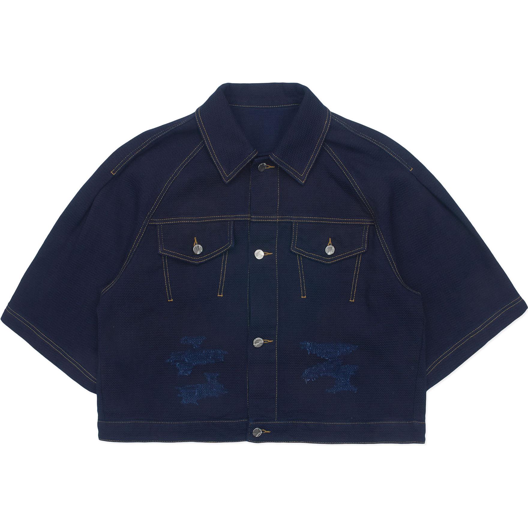 ADER ERROR  Loose Fit Raglan Short-Sleeve Denim Jacket Blue BN01SSJK1601BL